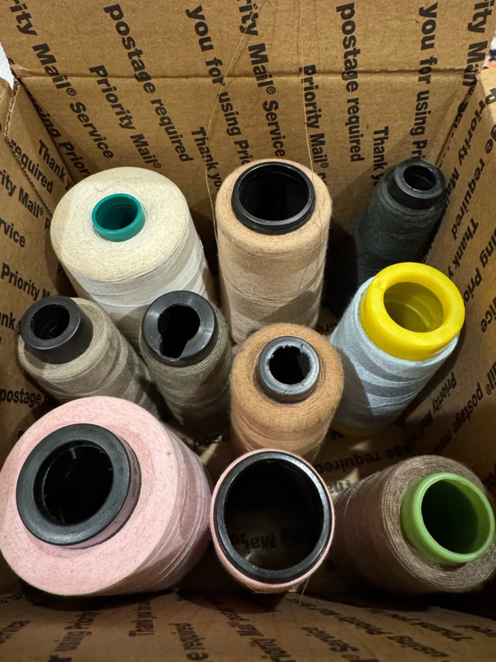 Assorted Sewing Thread Spools - Neutral & Pastel Colors